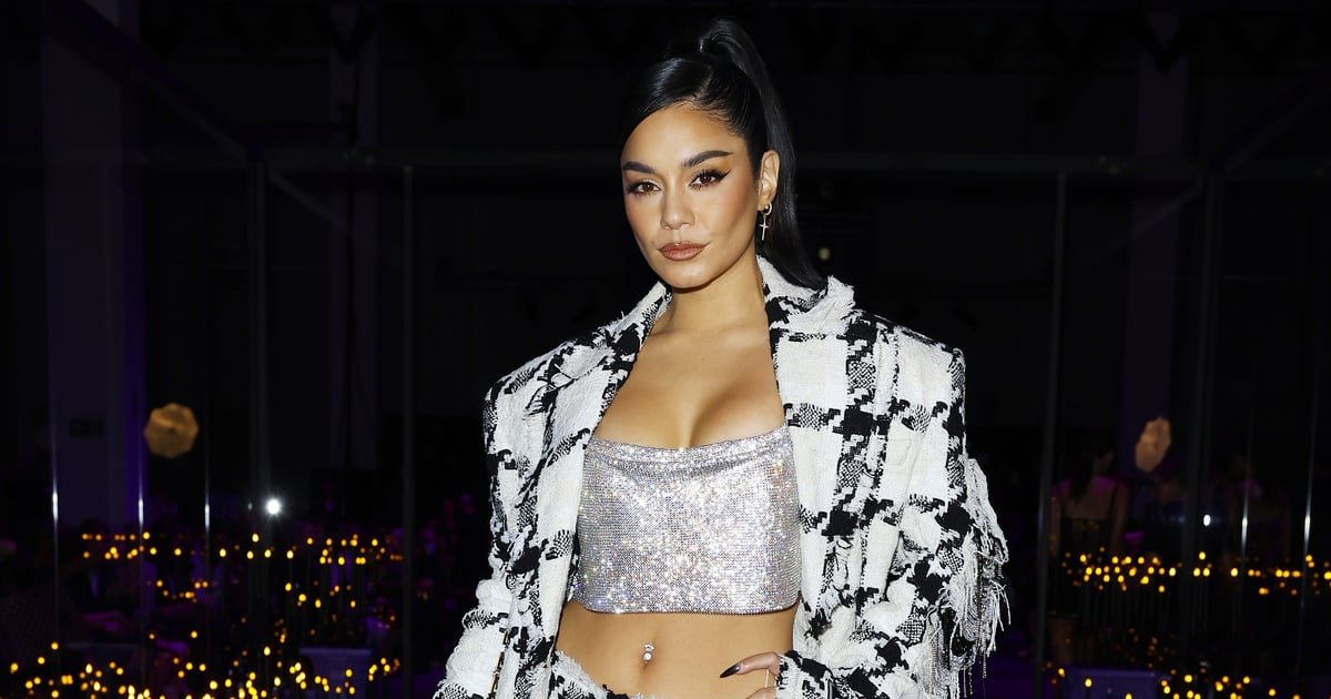 Vanessa Hudgens Styled a Chain-Mail Bandeau Top With 6-Inch Heels For Versace