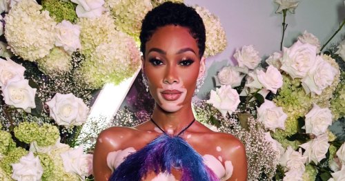 Winnie Harlow Shimmers in a Fringe Minidress With a Boob-Window Cutout