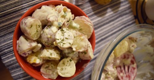 Experience Comfort Food Overload With Chrissy Teigen's Potato Salad With Bacon Recipe