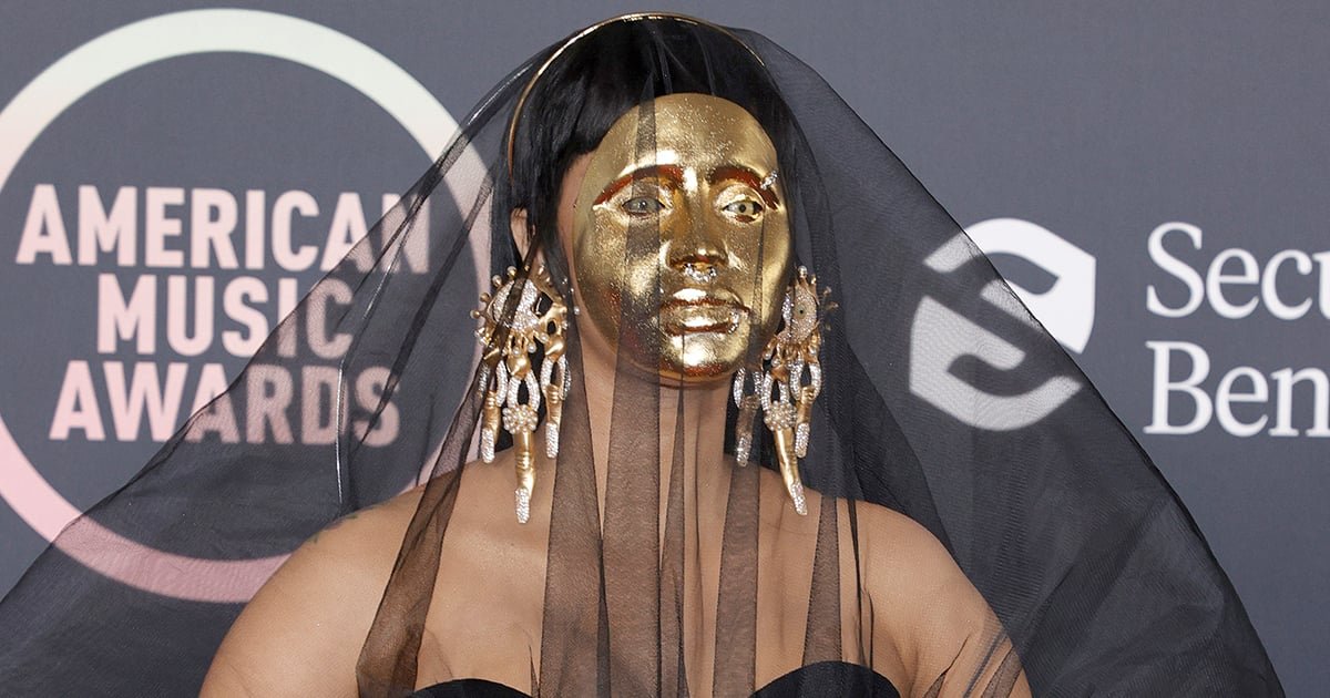 Once You Get Past Cardi B's Gold Mask at the AMAs, You Won't Be Able to Look Away From Her Nails