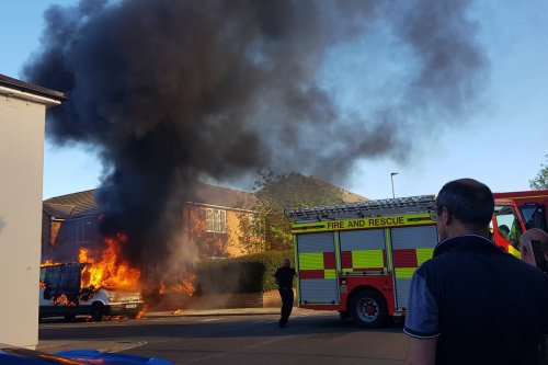 WATCH: Van catches fire outside Eastney Health Centre as fire crews rush to the scene