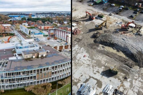 The News Centre: The Hilsea site is flattened as the last of the main building disappears