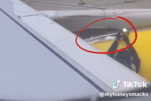 Concerned Spirit Airlines Passenger Captures Moment Worker Tapes Plane Wing Before Take Off