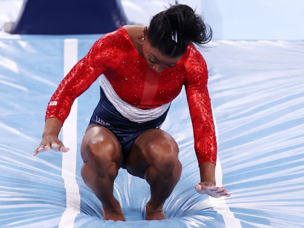 Simone Biles cites mental health in exit from Olympic team final: 'I felt like it would be better to take a back seat'