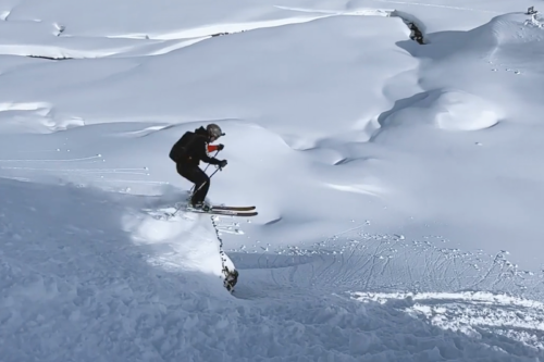 Austrian Skier Enjoys Bottomless Early Season Turns
