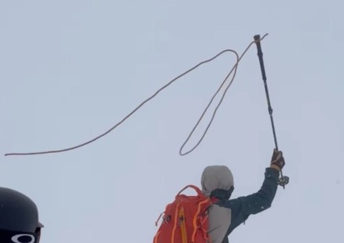 Skier Displays Clever Hack For Navigating In Dense Fog