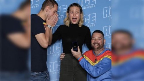 Brie Larson Joined Gay Fans for Proposal Photos and It Was Too Cute