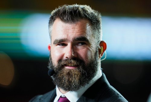 Eagles Super Bowl Champ Jason Kelce Drops the Most Philly Reason Ever To Unretire — and Travis Loves It