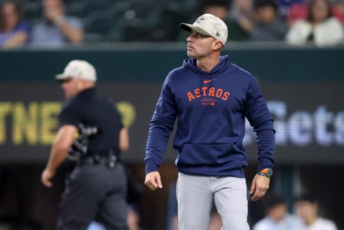 WATCH: Astros’ Joe Espada Livid After Umpire’s Shambolic Strike Call on Isaac Paredes During Game 3 vs. Rangers