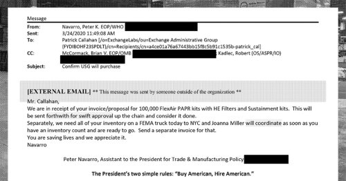 Documents Show Trump Officials Skirted Rules to Reward Politically Connected and Untested Firms With Huge Pandemic Contracts