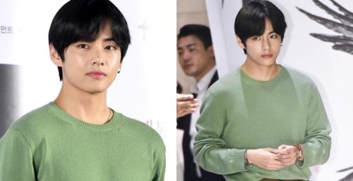 V shows up at Park Seo Joon's movie premiere with breathtaking visuals