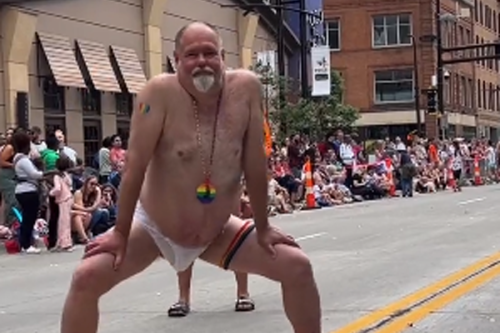 Gross, Hairy, Male Pervert at LGBTQ Pride Parade Sexually Gyrates In Front Of Kids – Conservative People Outraged