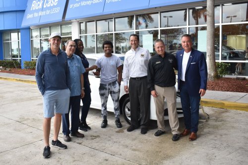 Foster Teen Drives Off with Free Car; Rotary Club Of Weston Presents Him With Vehicle At Rick Case Honda
