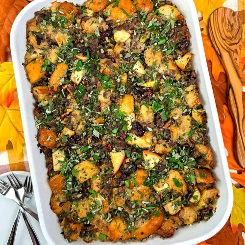Cranberry Apple Sausage Stuffing