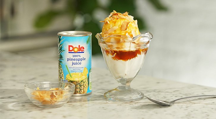 Ice Cream Sundae with Pineapple Caramel