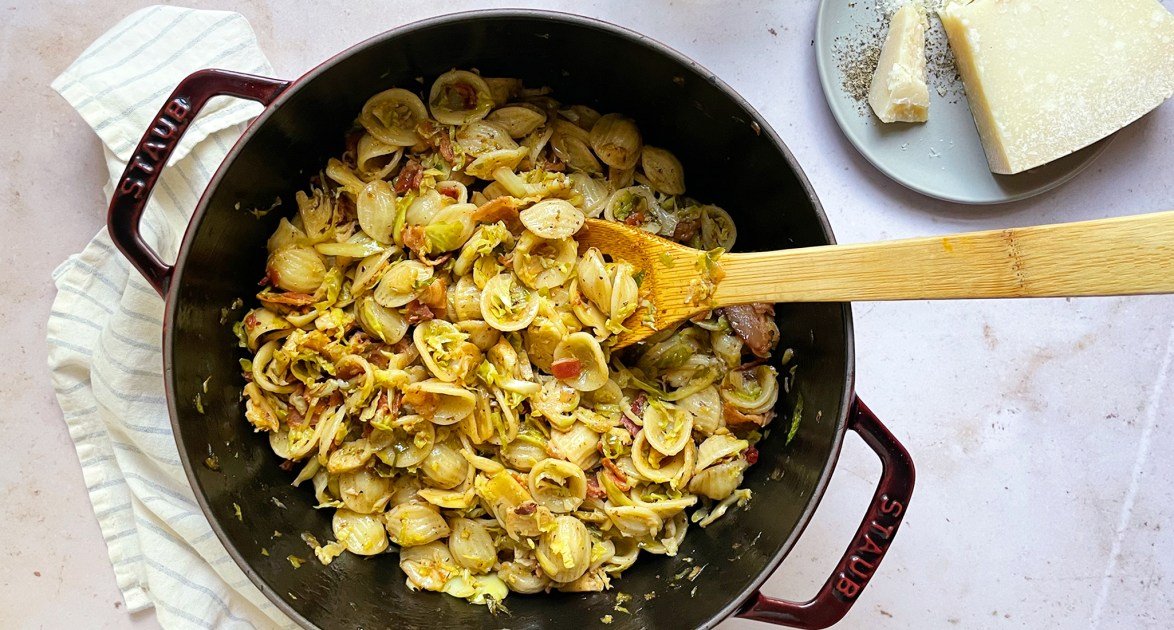 30-Minute Brussels Sprouts and Bacon Orecchiette