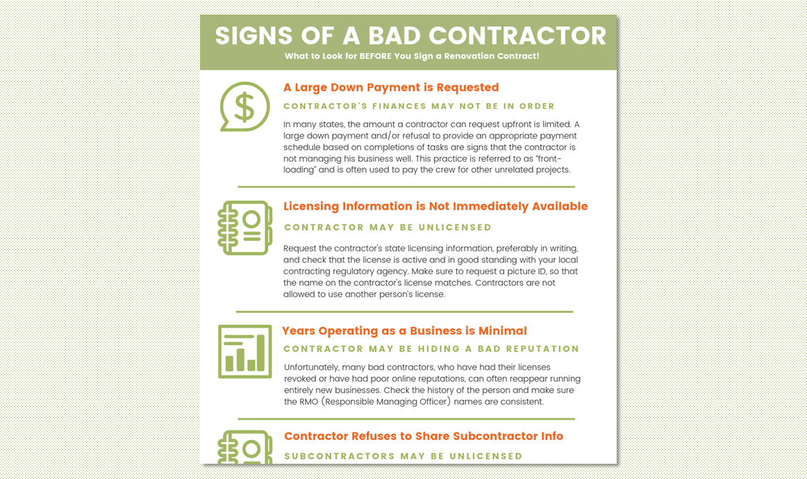 Signs of a Bad Contractor Before You Sign a Contract