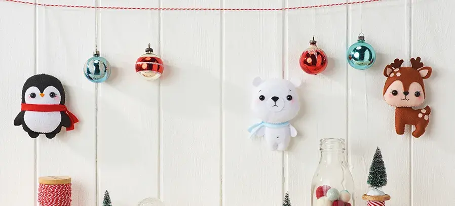 How to make felt animal Christmas decorations