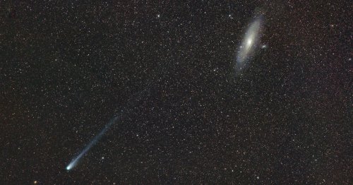 Photographer captures spectacular image of Comet 12P/Pons-Brooks and the Andromeda Galaxy