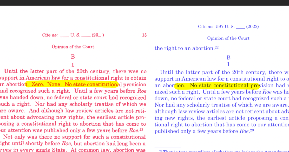 Alito made a tiny edit to his abortion opinion that reveals the weakness of his argument