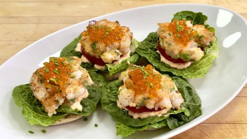 Jacques Pepin's Quick and Easy English Muffin Shrimp Burgers