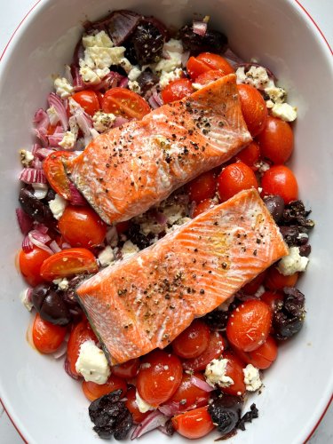 Baked Feta Salmon Dish - rachLmansfield