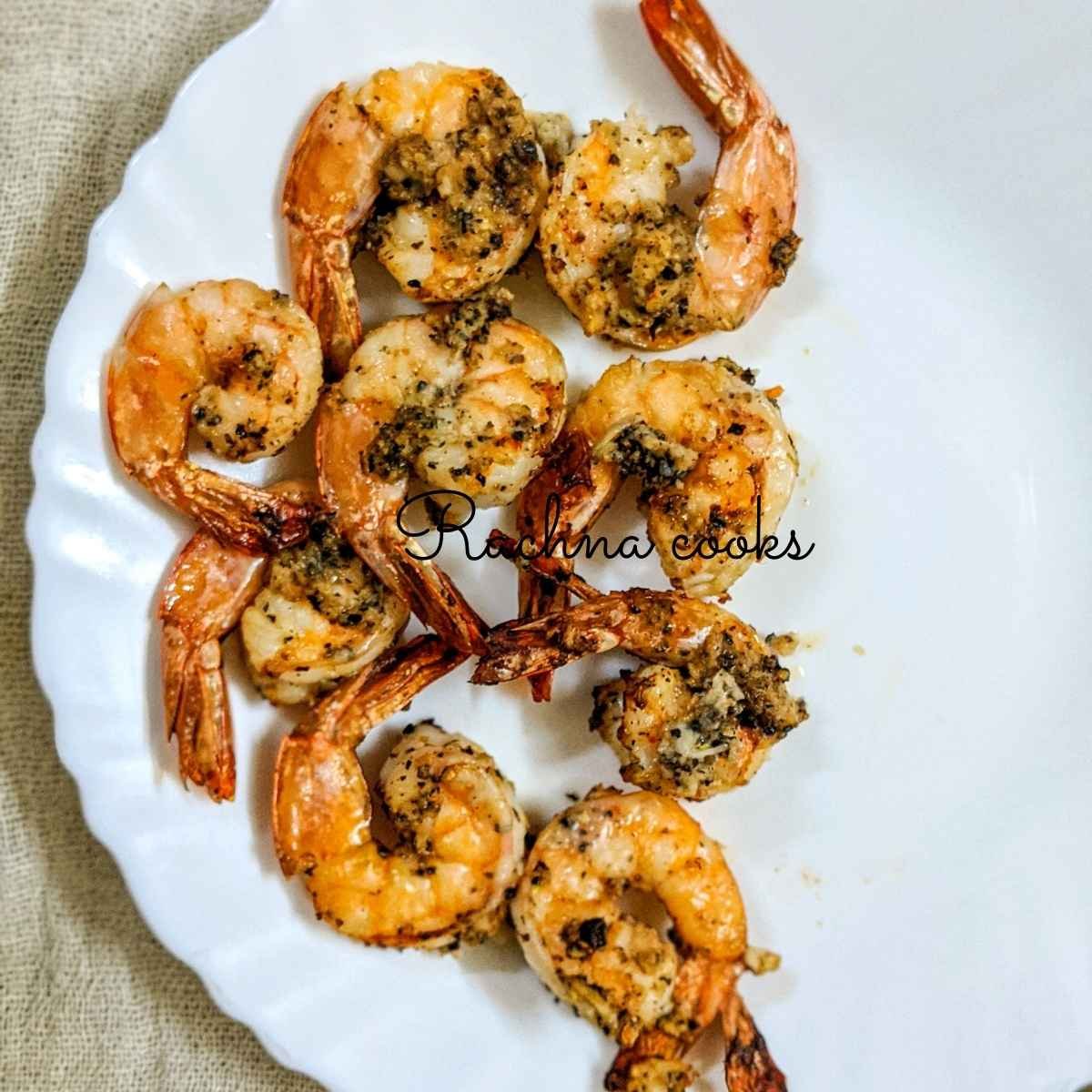 Butter Garlic Shrimp in Air fryer and Skillet