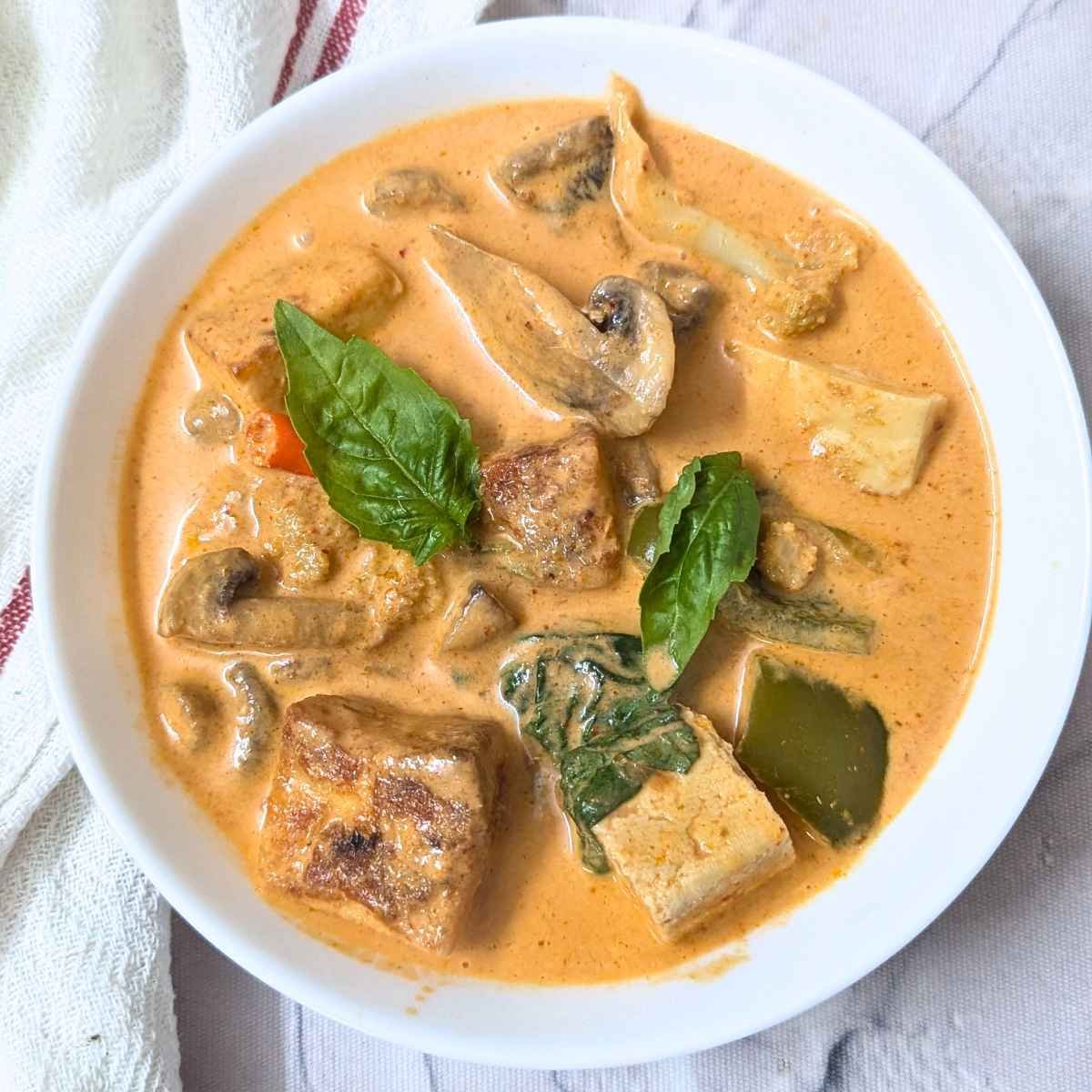 Vegan Thai Red Curry with Crispy Tofu