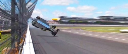 Colton Herta slams the wall while upside down at Indianapolis (Video)