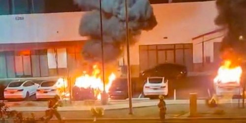 Elon Musk cries 'terrorism' after multiple vehicles ablaze at Las Vegas Tesla center