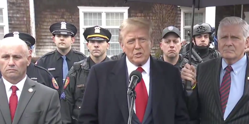 Trump mocked for 'law and order' comment at murdered cop's wake: 'You're facing 91 counts'