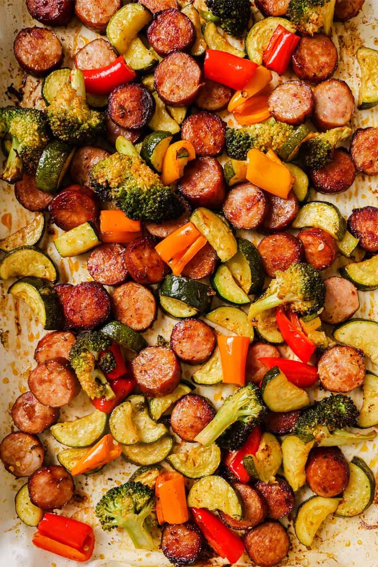 Sausage And Veggies Sheet Pan Dinner