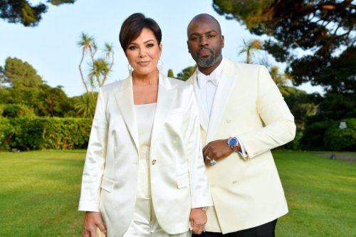 Kris Jenner kisses Corey Gamble in white and fans want to hear wedding bells
