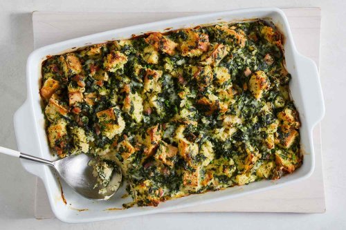 Spinach-and-Gruyère Bread Pudding