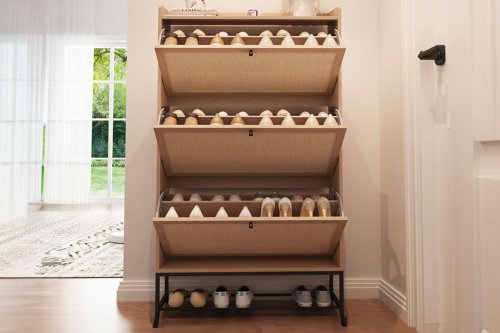 This Expensive-Looking Shoe Cabinet Keeps Entryways 'Neatly Organized'—and It's $140 Off