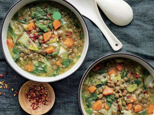 Jane Goodall's Lentil-Miso Soup With Spinach