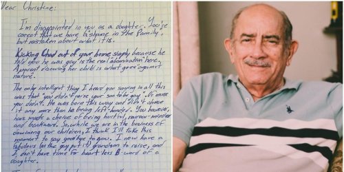 Grandpa writes powerful letter disowning daughter after she kicked her gay son out of the house