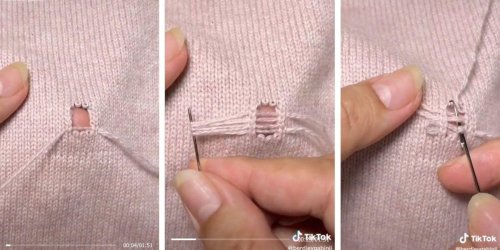 It's just a 2-minute video of someone mending a hole in a sweater, but people can't look away