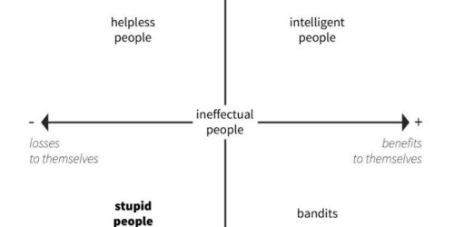 A lighthearted, simple matrix explains whether someone is 'intelligent' or 'stupid'