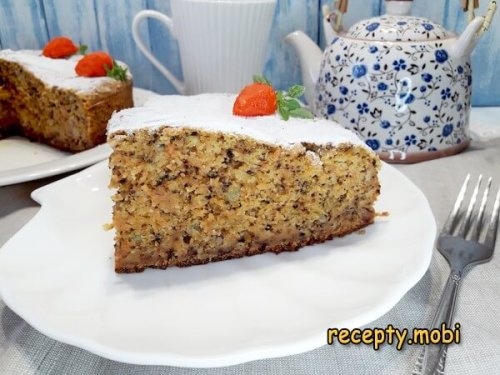 Морковный пирог с грецкими орехами