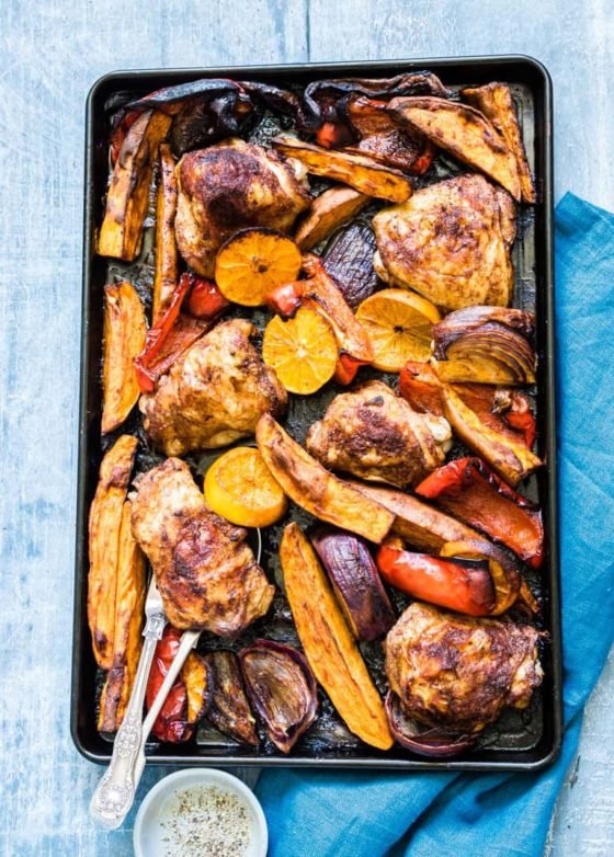 Sheet Pan Chicken Thighs and Sweet Potato (GF)