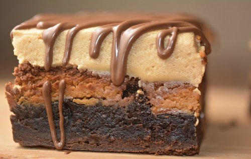 Stuffed Brownie and Peanut Butter Frosting