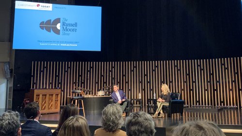 Beth Moore and Russell Moore share laughter, regrets at Nashville church