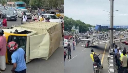 Tamil Nadu: 1 Dead, 2 Injured After Overhead Signboard Falls On Road Leading To Accident