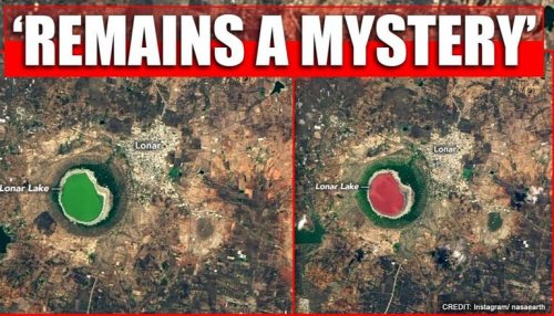 NASA shares pics of Lonar Lake's color change from green to pink, reason 'remains mystery'