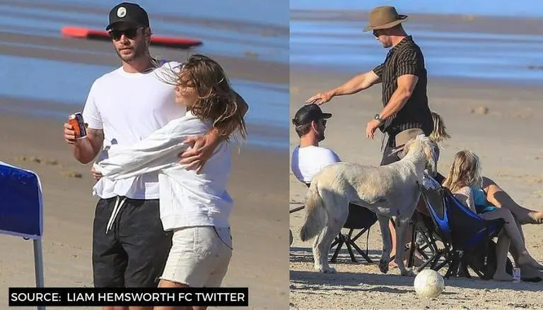 Liam Hemsworth Enjoys Beach Day With Brother Chris Girlfriend Gabriella Brooks See Pics Flipboard