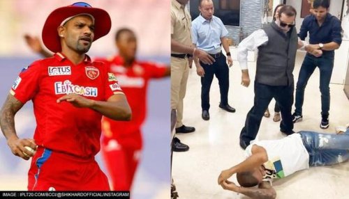 Shikhar Dhawan gets 'knocked out' by father for not reaching IPL 2022 Playoffs; Watch