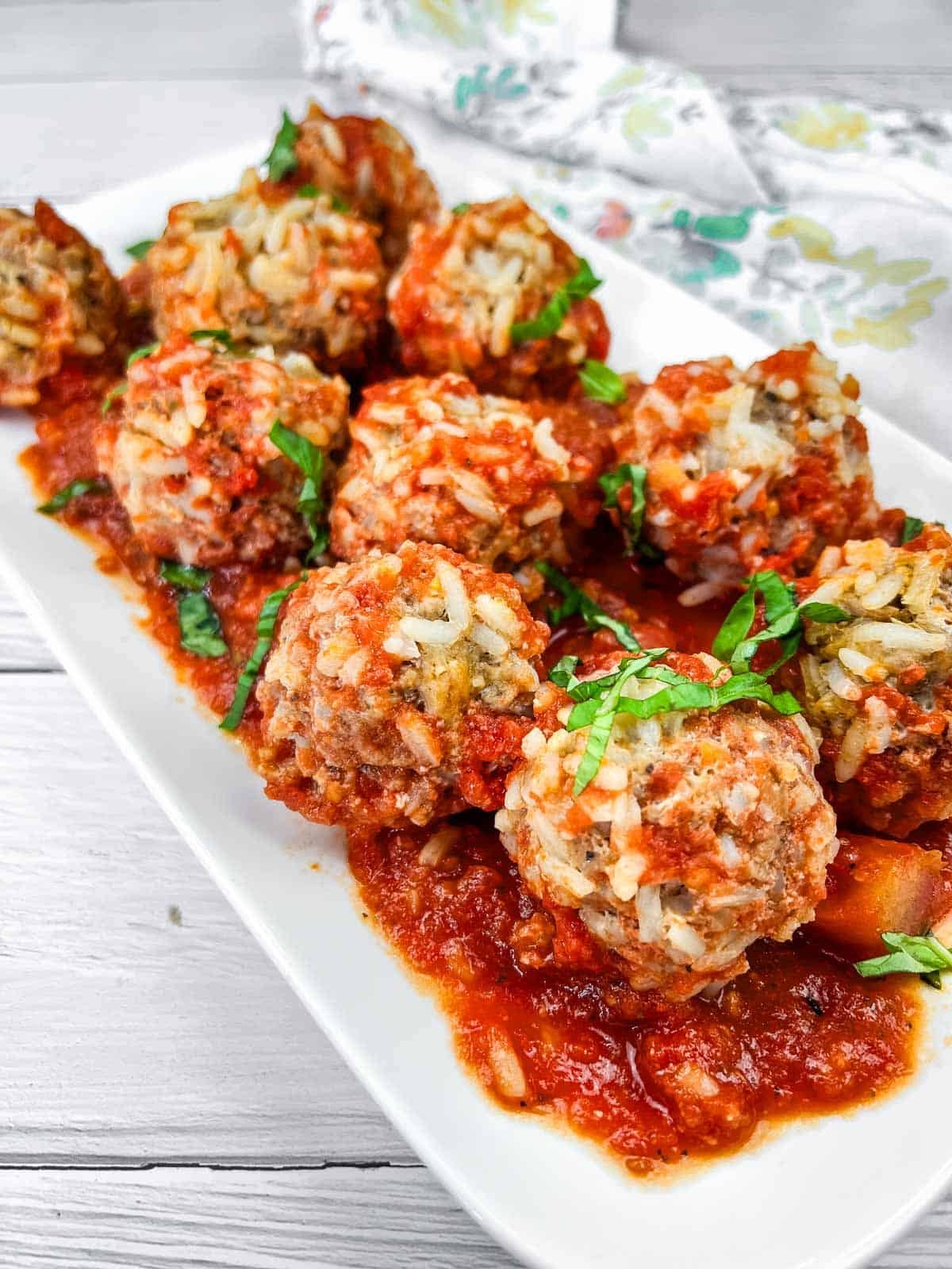 Slow Cooker Porcupine Meatballs