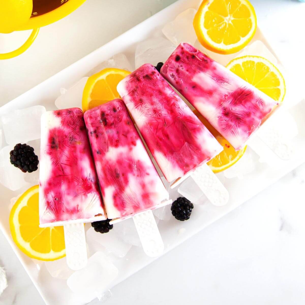Blackberry Yogurt Popsicles Recipe - Retro Recipe Box