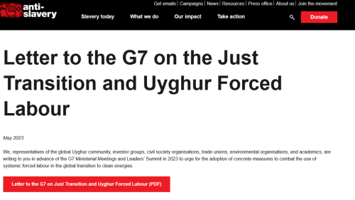 人權組織呼籲G7關注強迫勞動 世維大會譴責中亞各國違背承諾